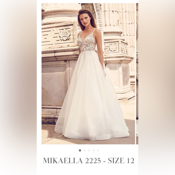 HAYLEY PAIGE WEDDING GOWN (Mikaella 2225). NWT MINT CONDITION, A-Line Princess - Picture 7 of 16